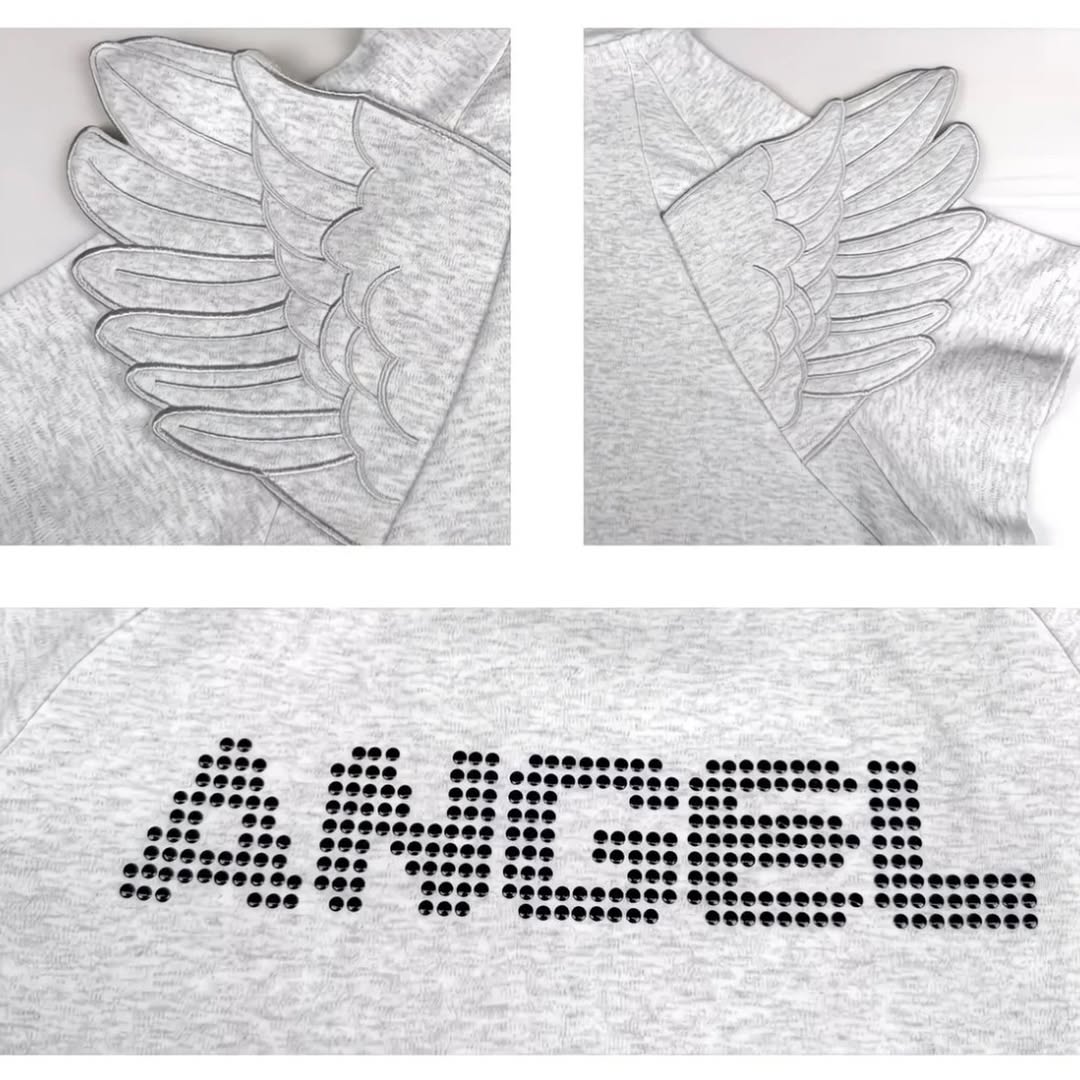 韓国ベストエンジェル半袖Tシャツレトロ無地白文字プリントカジ - Street Fashion Y2K のレビューと価格